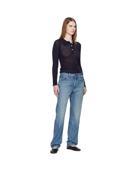 Baserange Blue Dual Long Sleeve Polo