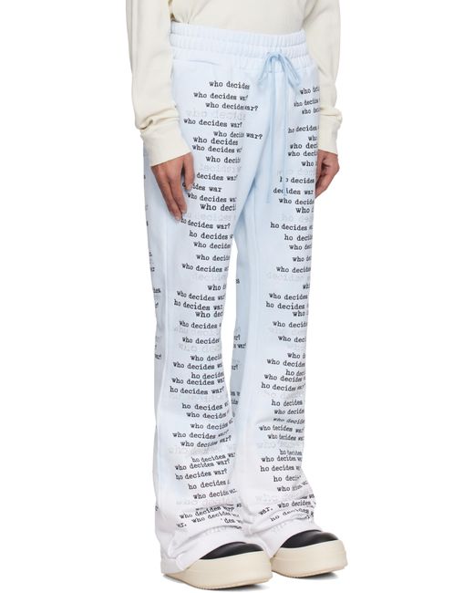 メンズ Who Decides War ブルー Wdw Scripture スウェットパンツ White