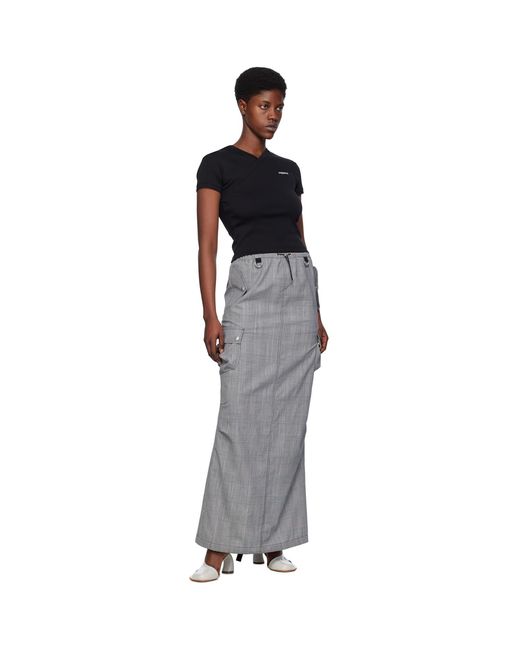 Coperni Black Gray Tailored Cargo Maxi Skirt