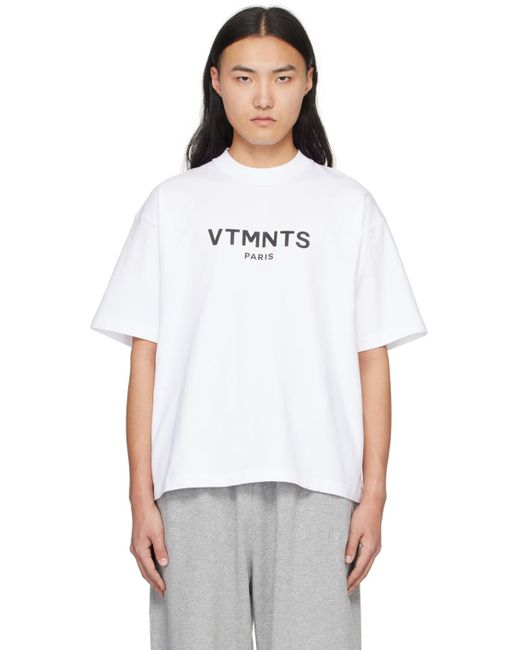 メンズ VTMNTS ホワイト Paris Tシャツ White