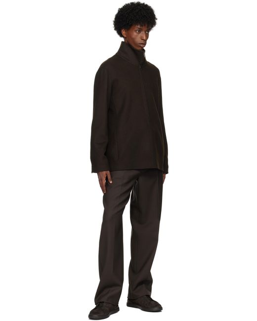 メンズ Zegna ブラウン Trofeo カシミヤ オーバーシャツ ジャケット Black