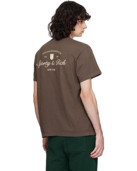 Sporty & Rich Black Brown Syracuse T-shirt for men