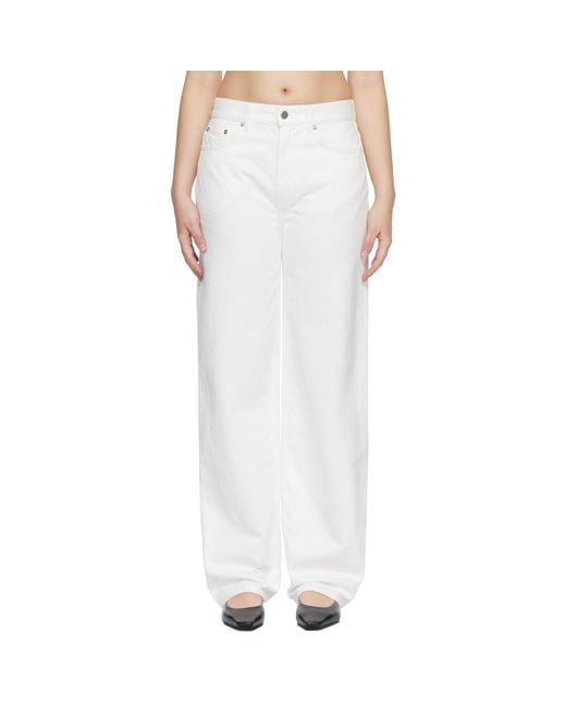 Loulou de Saison White Samur Lds Organic Denim Boyfriend Jeans