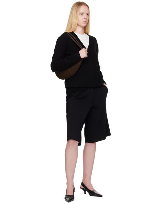 Totême  Black Suede Scooped Sling Bag