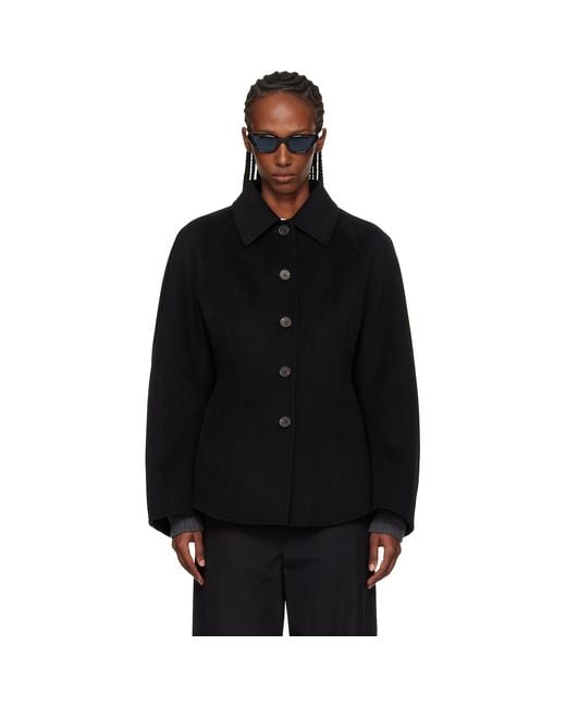 Rohe Black Double-Faced Sculptural Jacket