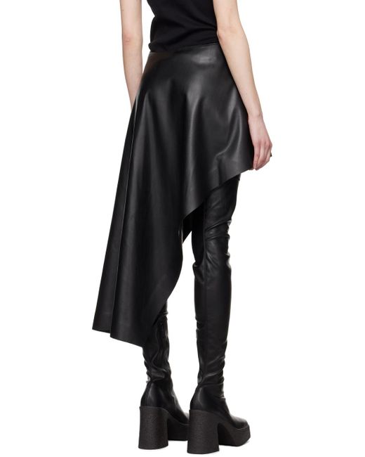 Stella McCartney Black Asymmetric Faux-leather Miniskirt