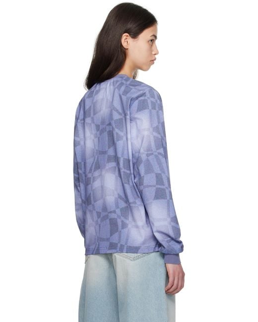 Dime ブルー Abstract Ls Tシャツ Blue