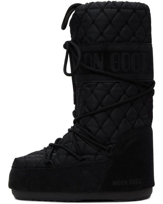 Moon Boot Black Icon Quilted Boots for men