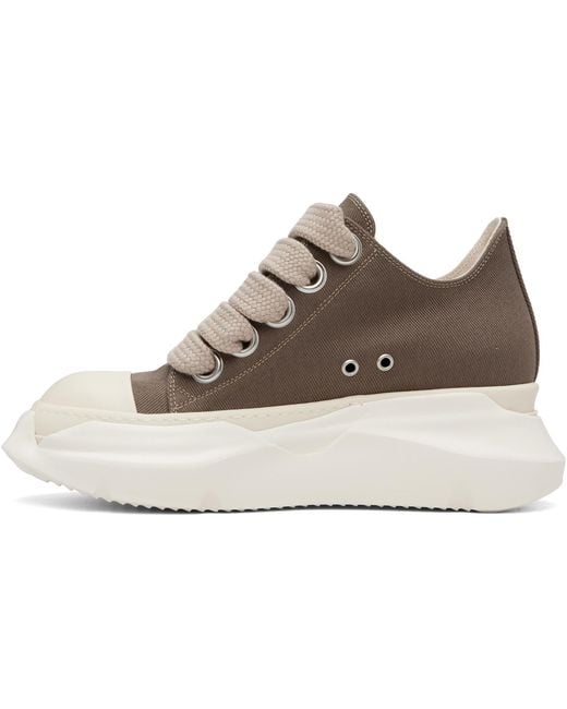 Rick Owens Gray Taupe Tower Jumbolace Abstract Low Sneaks Sneakers for men
