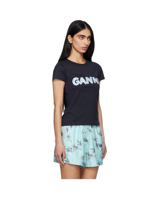 Ganni Black Baby Fit T-Shirt