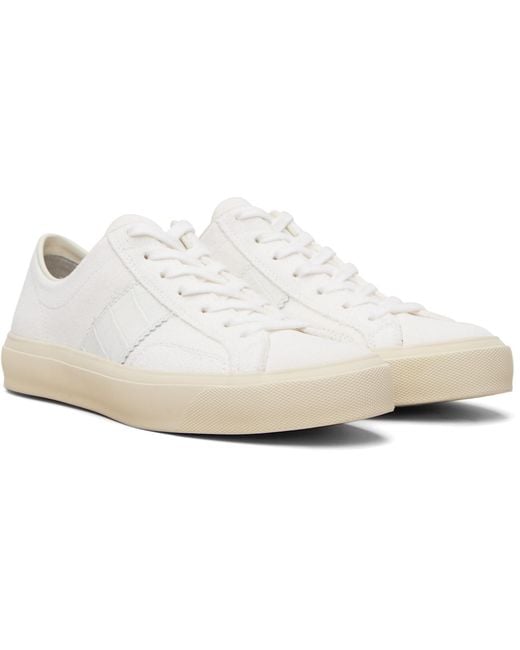 Tom Ford Black Suede & Printed Alligator Cambridge Sneakers for men