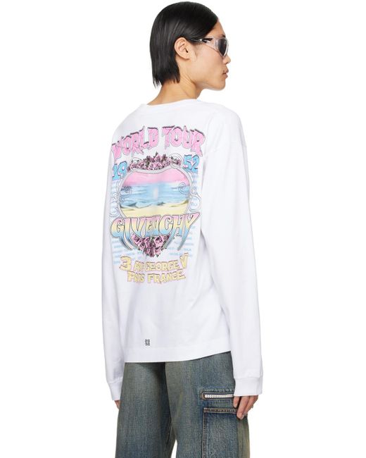 Givenchy White Bonded Long Sleeve T-shirt for men