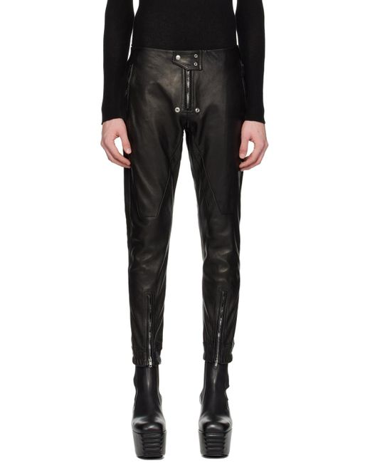 Pantalon luxor noir en cuir Rick Owens pour homme en coloris Black