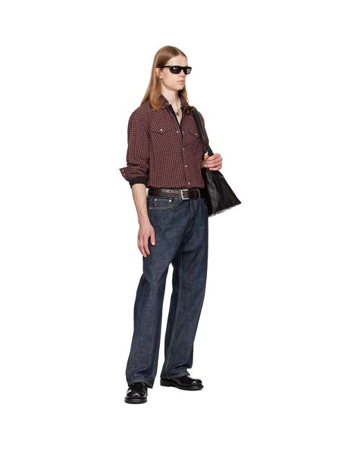 TONYWACK Red Check Western Shirt for men