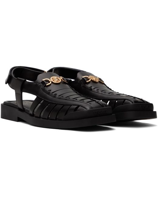 Sandales noires à méduse '95 Versace pour homme en coloris Black