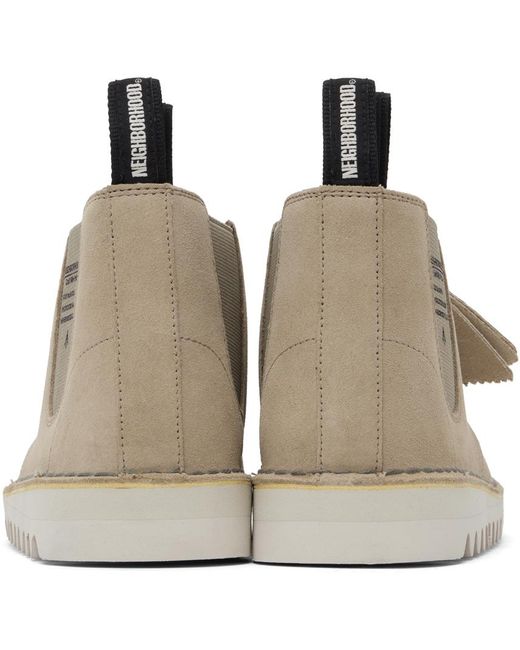 Clarks Taupe Neighborhood Edition Suede Desert Boots in Black for 