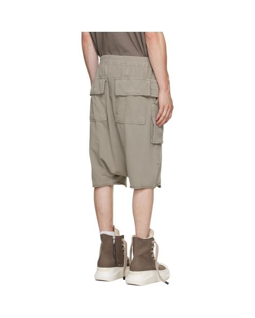 Rick Owens Natural Taupe Tower Creatch Cargo Pods Shorts for men