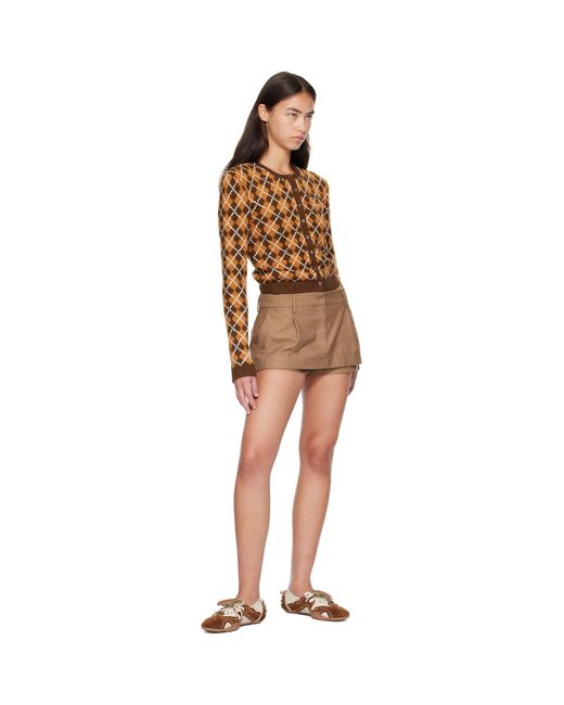 Acne Brown Layered Satin Skort