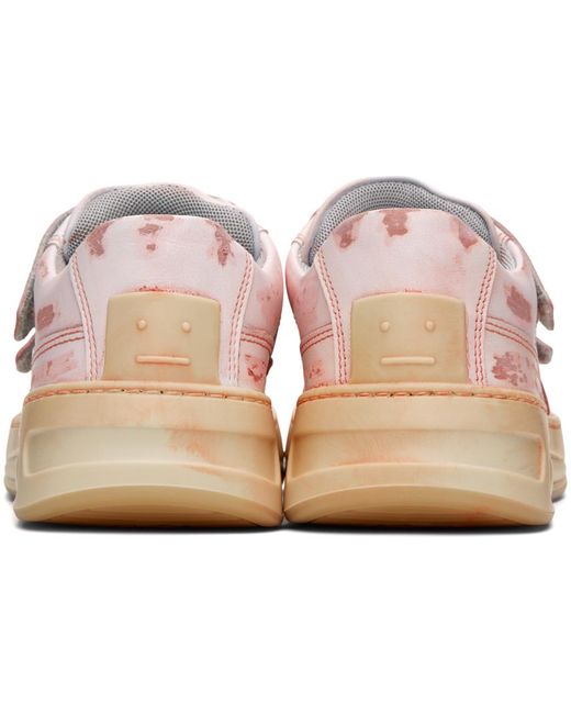 Acne Black Pink Velcro Strap Sneakers