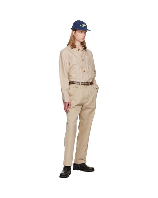 Polo Ralph Lauren Natural Linen Herringbone Utility Jacket for men