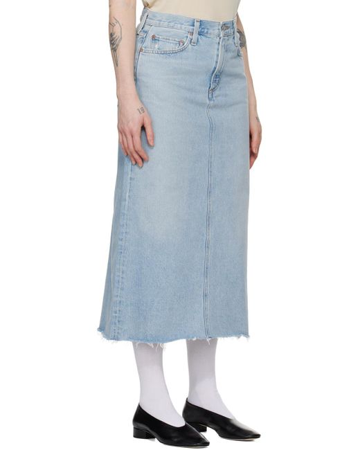 Agolde Blue Della Denim Midi Skirt