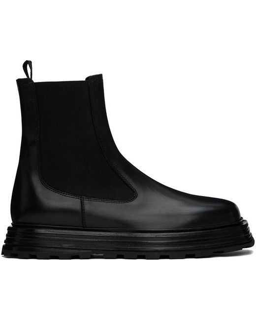 Jil Sander Black Square Toe Chelsea Boots for men