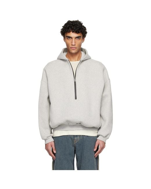Fear Of God White Athletics Half Zip Hoodie for men