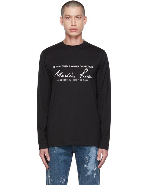 Martine Rose Black Classic Long Sleeve T-shirt for men