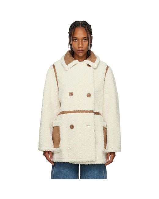 Stand Studio Natural Off-white Chloe Faux-shearling Jacket