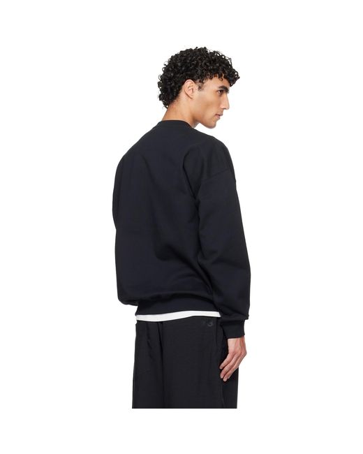Y-3 Black Brushed Terry Crew Sweatshirt for men