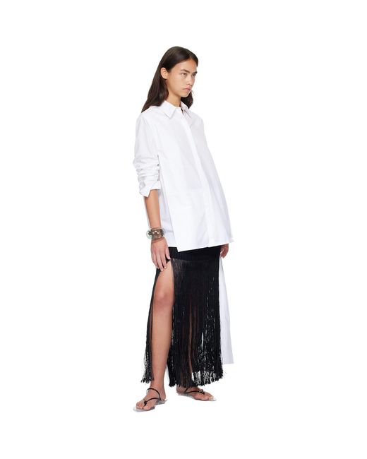 Alaïa White Asymmetric Cotton Shirt