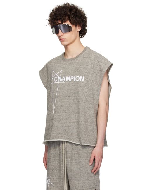 Rick Owens Black Champion Edition Micro Tatlin Tank Top for men