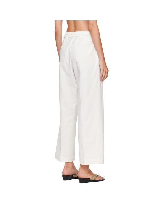 Cordera White Soft Cotton Straight Trousers