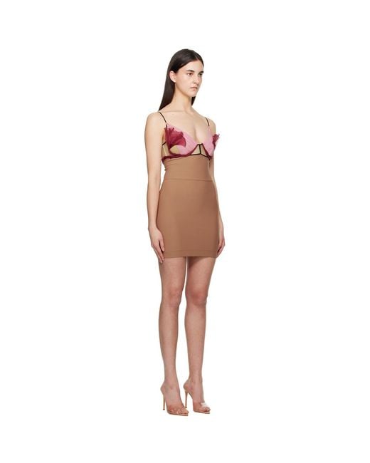 Nensi Dojaka Black Tan & Celina Floral Petal Minidress