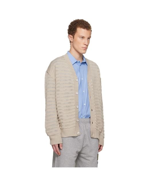 MM6 by Maison Margiela Multicolor Open-Knit Stripe Cardigan for men
