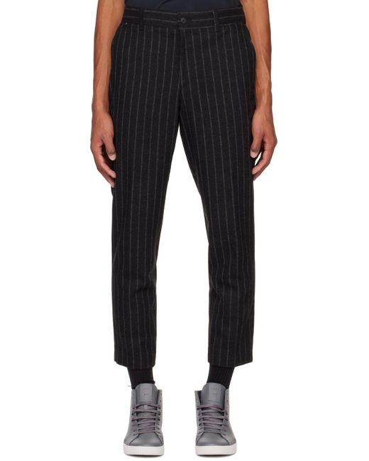 BOSS by HUGO BOSS Stripe Tape Trousers in Black for Men | Lyst