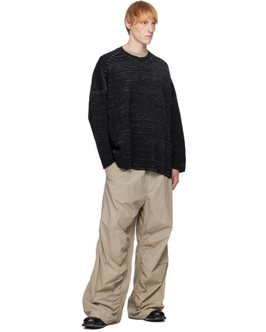 Jan Jan Van Essche Black Linen Cotton Yarn Knit#70 Sweater for men