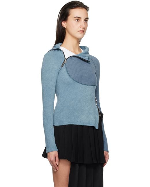 ANDERSSON BELL Tight Ribbed Combination Hoodie in Black