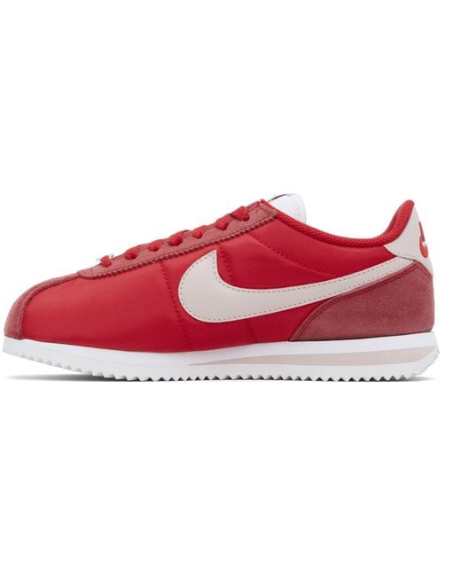 Nike Red Cortez Textile Sneakers