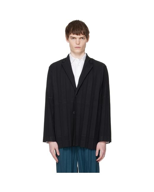 Homme Plissé Issey Miyake Black Edge Ensemble Blazer for men