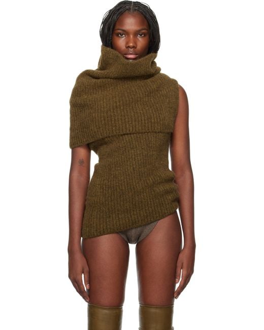 Rick Owens Tan Porterville Dbl Banded Turtleneck | Lyst