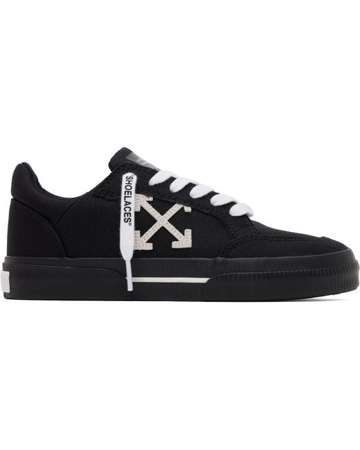Off-White c/o Virgil Abloh Black Vulcanized Low Canvas Sneakers