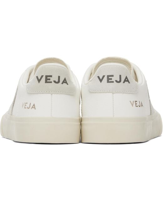 Veja ホワイト＆グレー Campo レザースニーカー Black