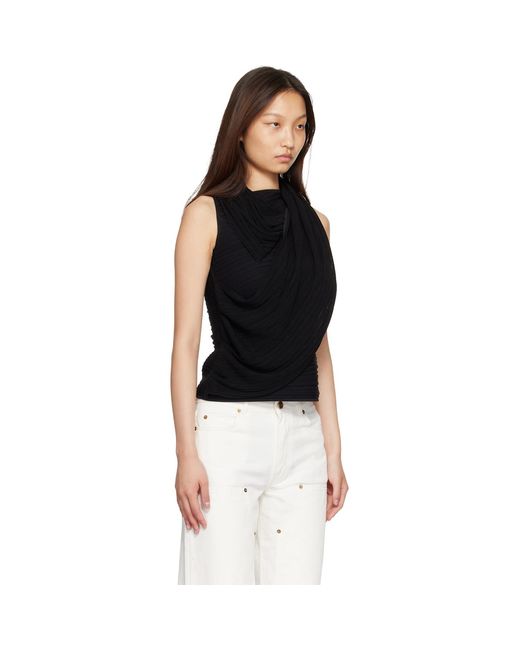 Balmain Black One Shoulder Top