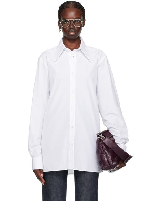 Chemise blanche à col pointu Maison Margiela en coloris White