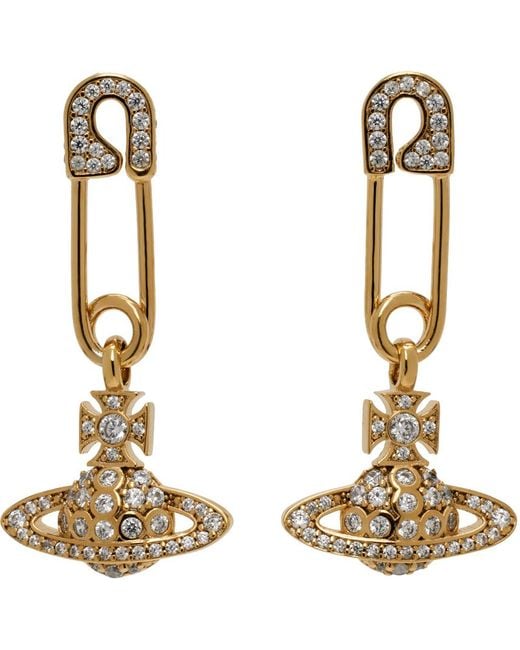 Vivienne Westwood Metallic Gold Lucrece Earrings