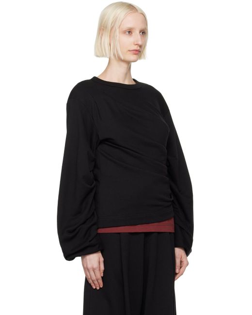 Dries Van Noten Black Pleated Sweatshirt