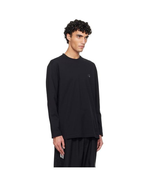 Y-3 Black Logo Long Sleeve T-shirt for men