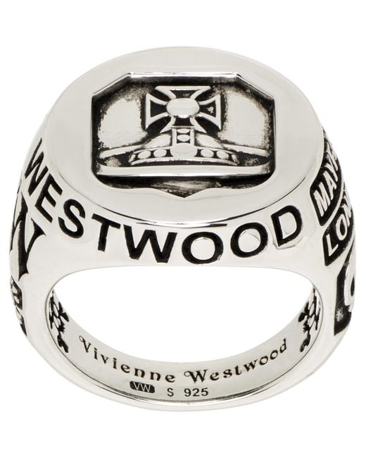Vivienne Westwood Metallic Lancelot Chevalier Ring for men