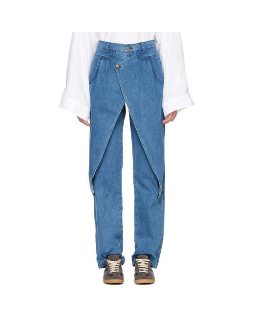 69 Denim Blue Front Flap Jeans | Lyst